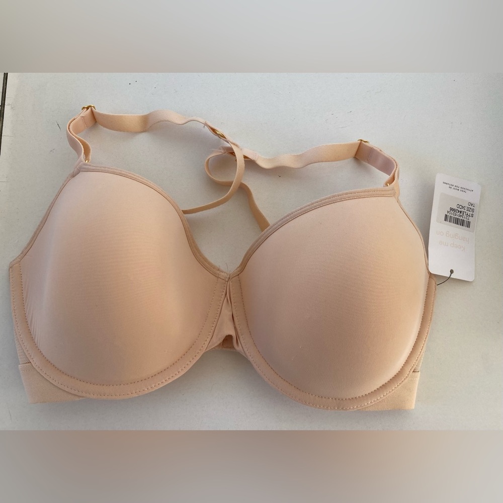 Lively brand new 34dd nude neutral bra adjustable t-back racerback strap